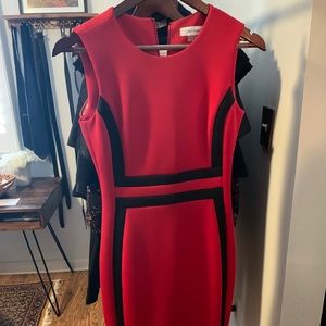 Red and Black Sheath dress